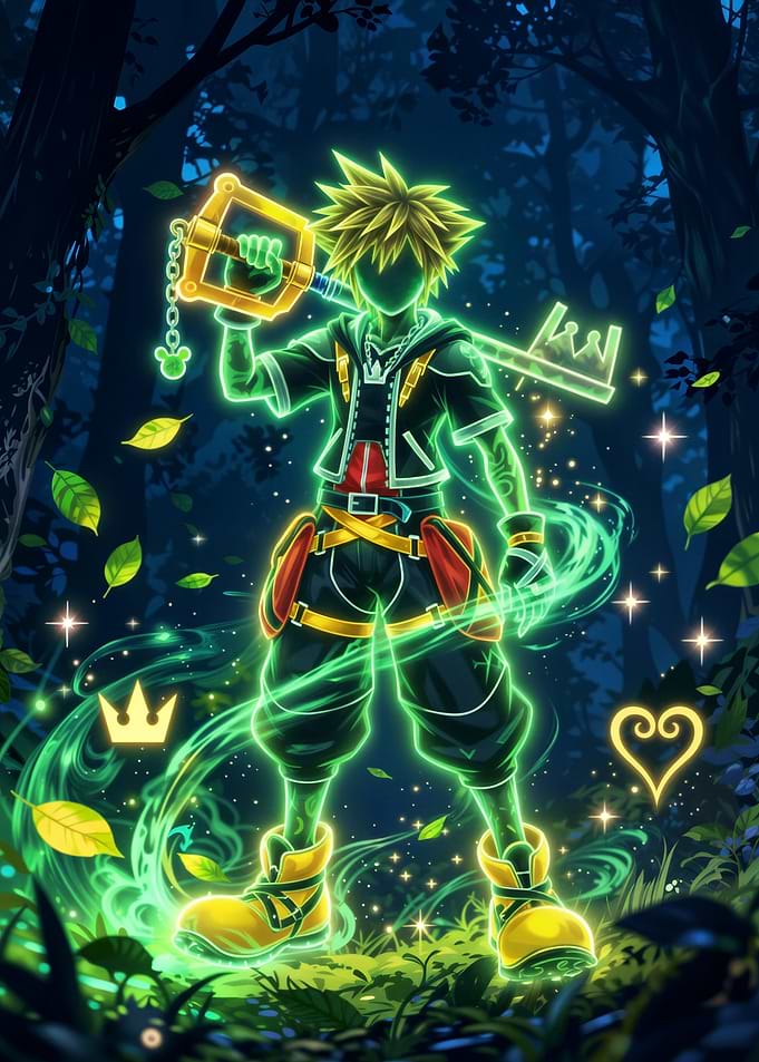 Kingdom Hearts Sora Neon Forest