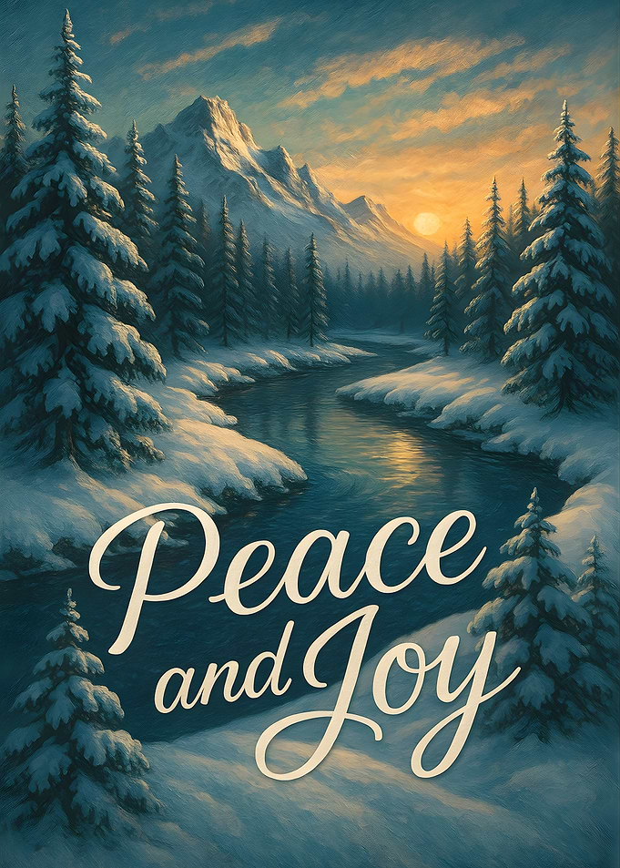 Peace and Joy Winter Landscape Painting