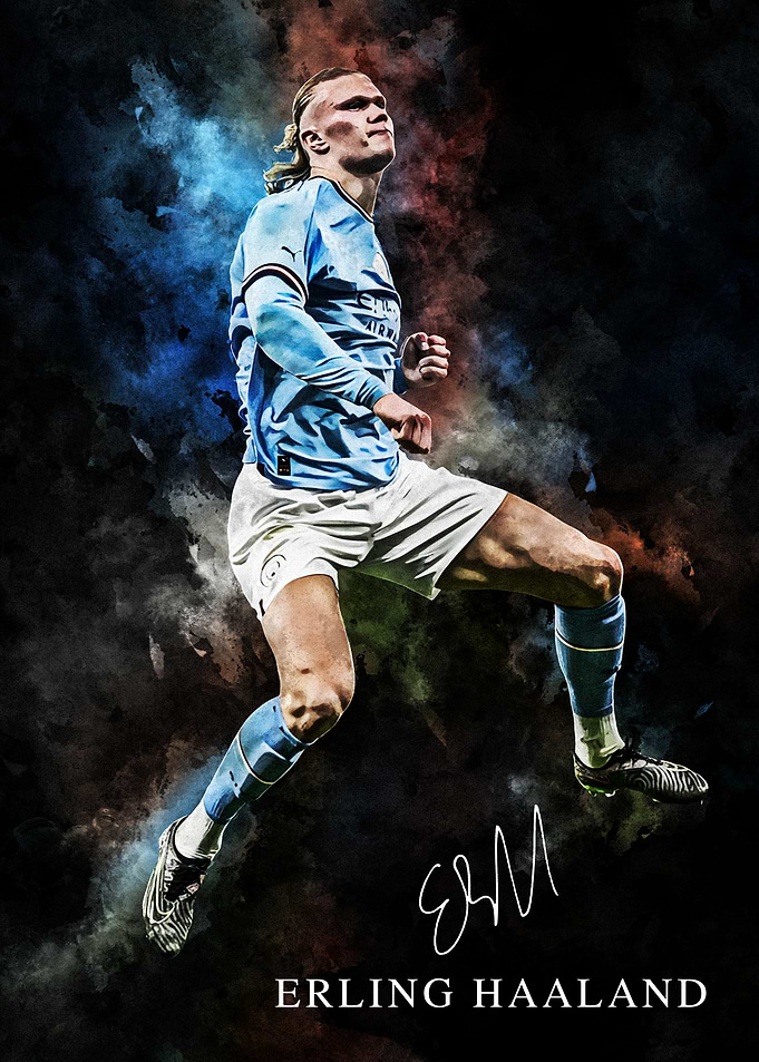 Erling Haaland Soccer Player Portrait