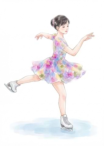 Cute girl scating