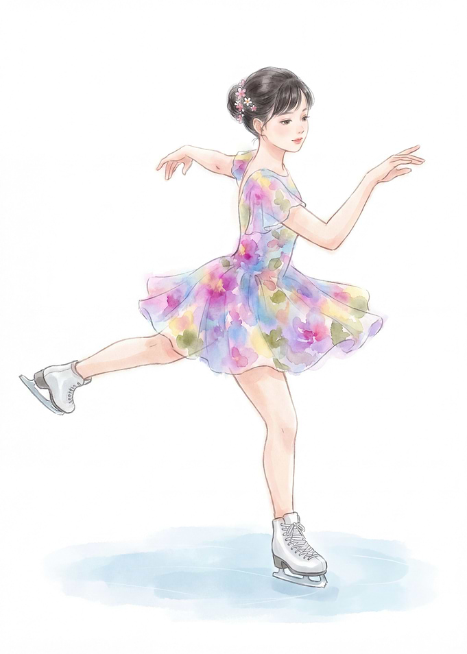 Cute girl scating