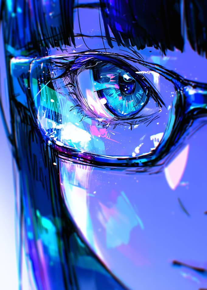 Close-up of a Blue-Toned Eye