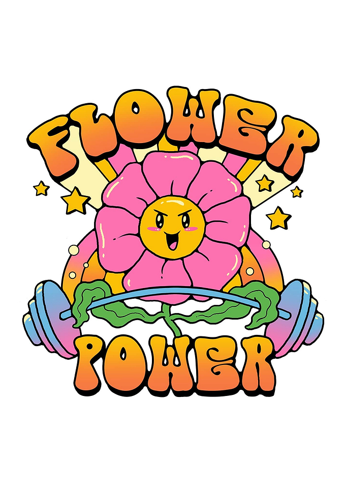 Flower Power Gym Cartoon