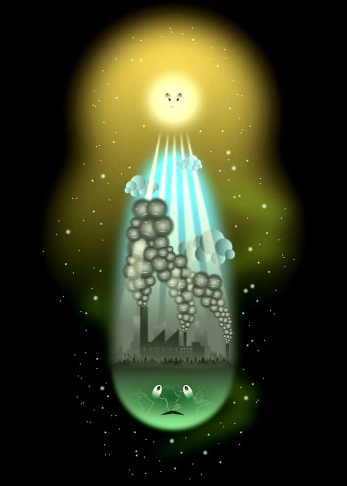 Environmental Pollution Cartoon Illustration