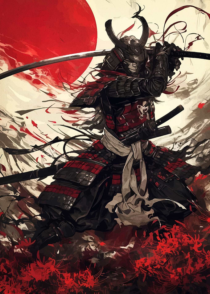 Samurai Warrior with Katana and Armor