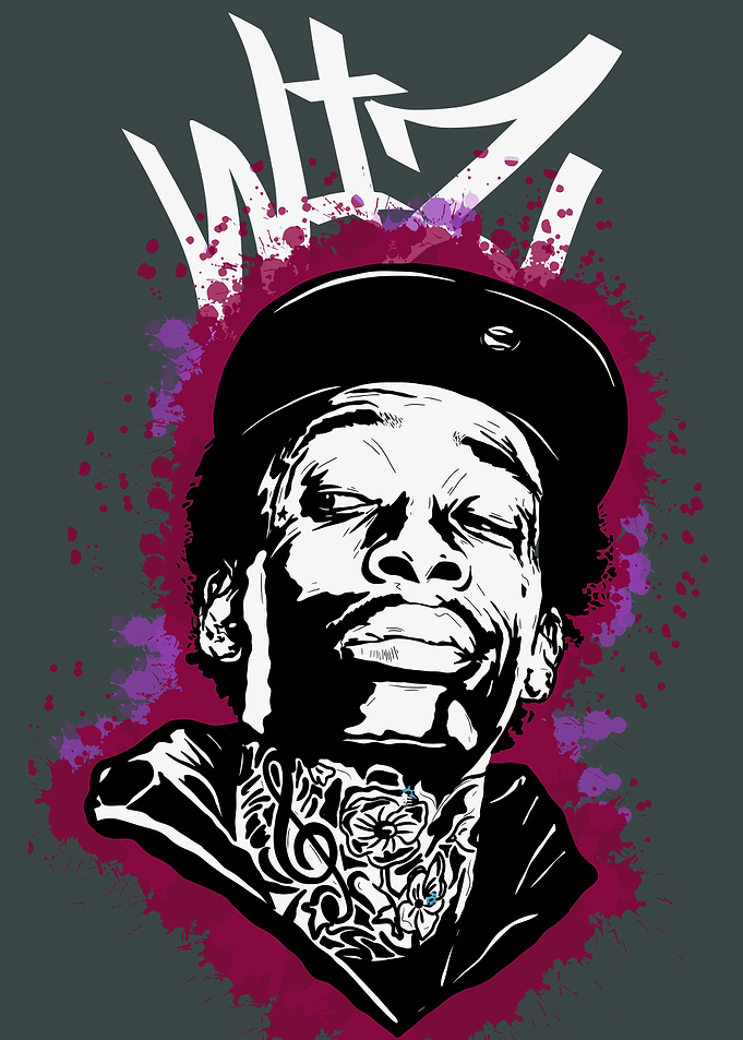 Wiz Khalifa Portrait with Graffiti Style