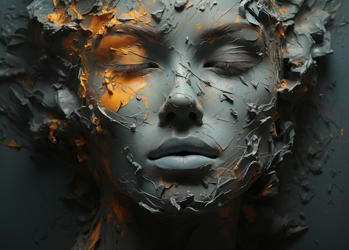 Abstract Face Sculpture
