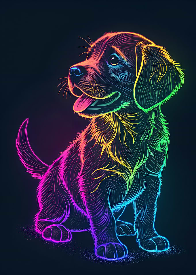 Neon Puppy Portrait