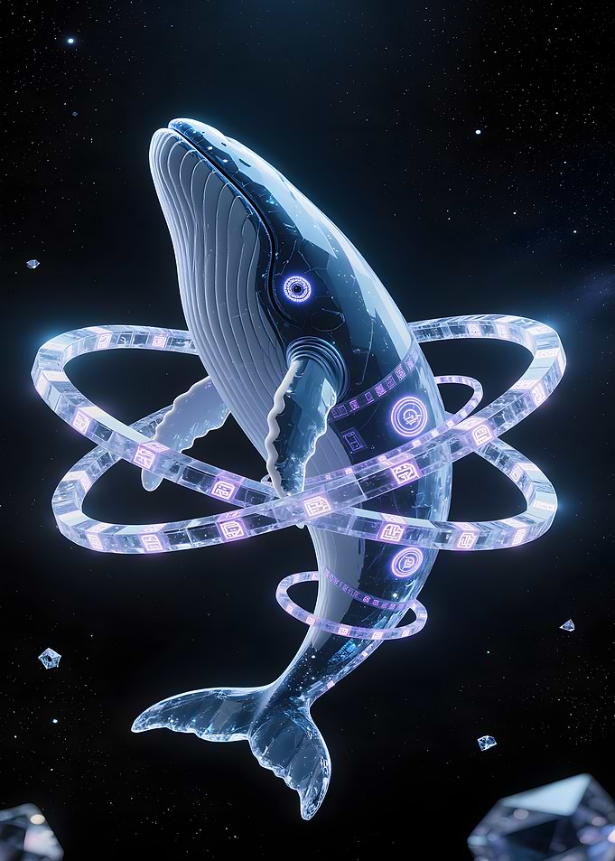 Cyberpunk Whale in Space