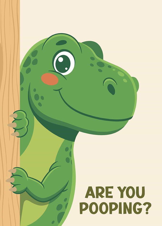 Cartoon Dinosaur Are You Pooping?