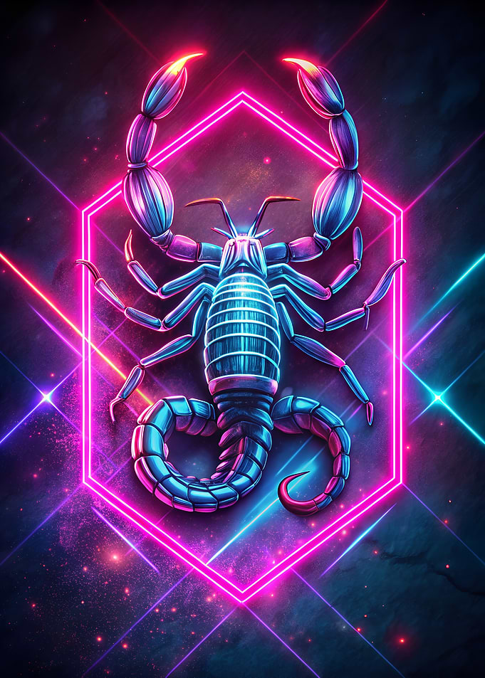 Neon Scorpion Digital Art