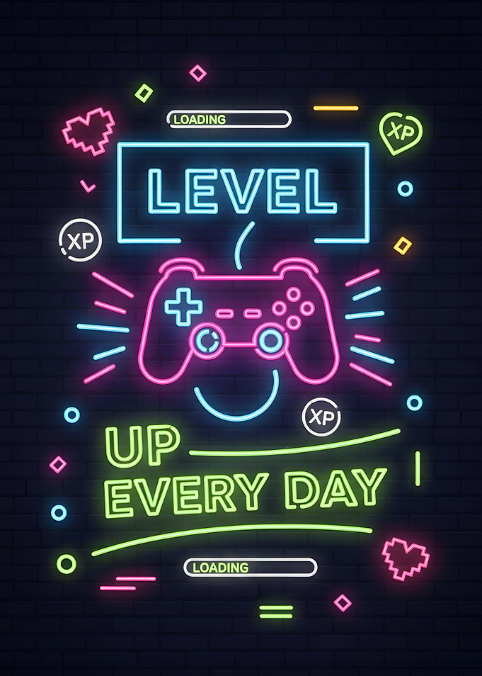 Level Up Neon Gaming Sign