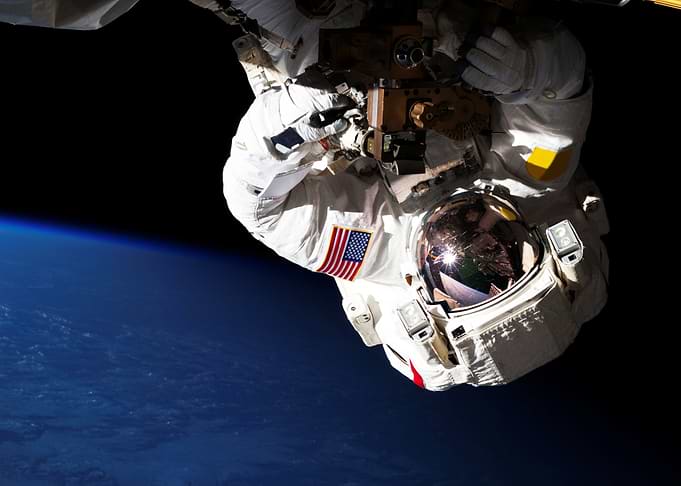 Astronaut in Space with Earth View