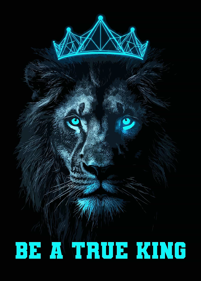 Lion King with Neon Crown