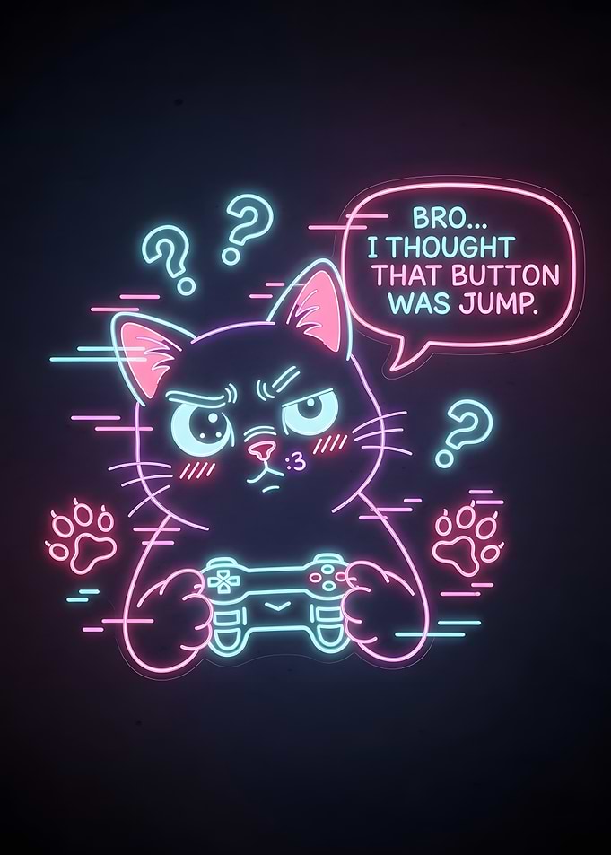 Neon Cat Gamer