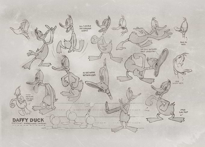 Daffy Duck: Animation Model Sheet