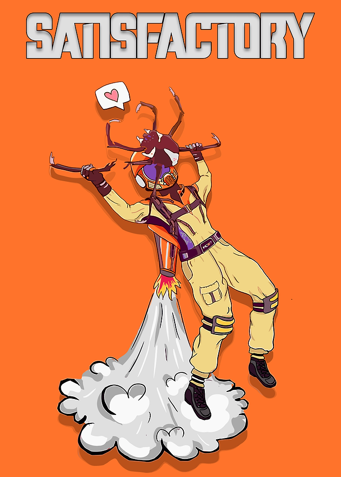 Satisfactory Game Character Illustration