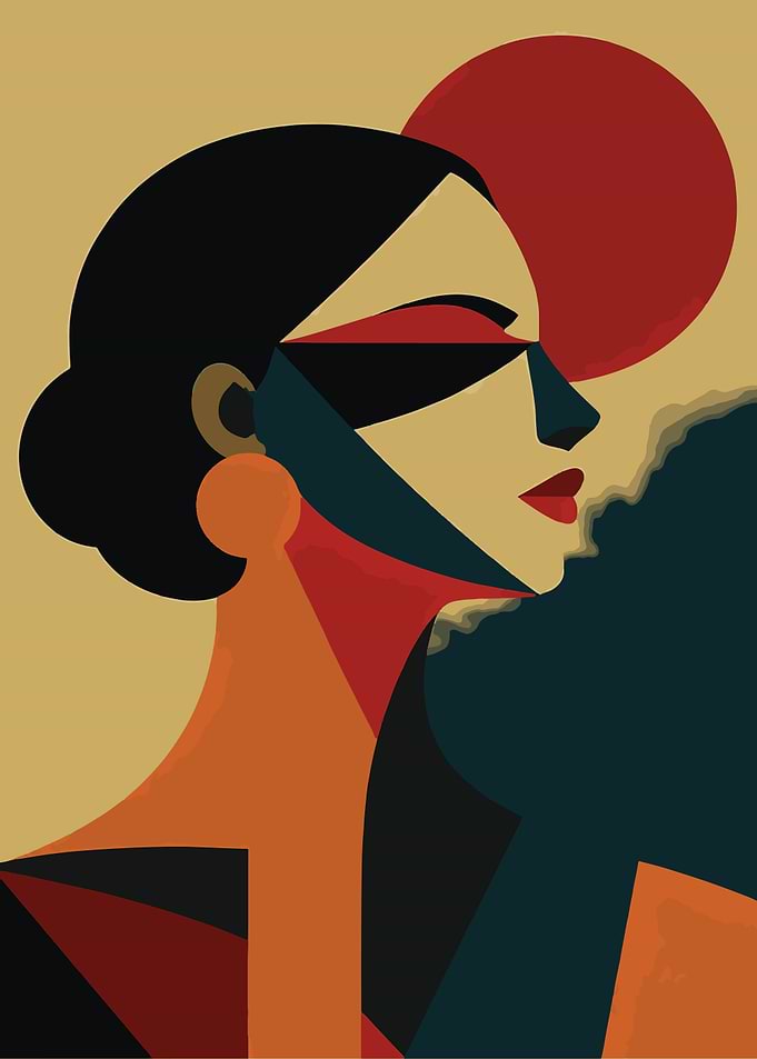 Abstract Geometric Portrait of a Woman