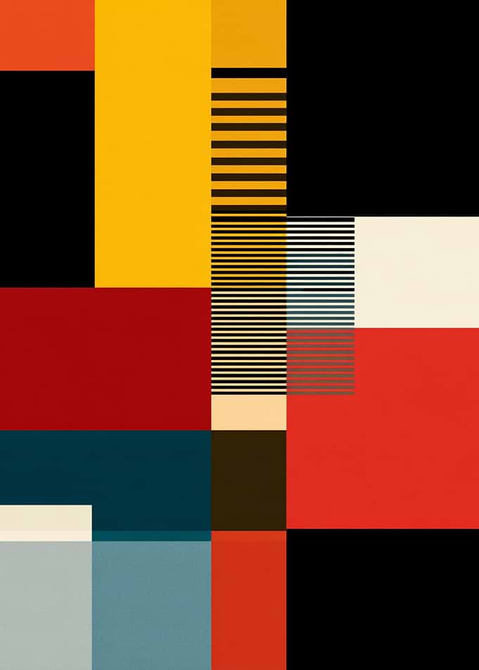 Geometric Abstract Art with Bold Colors