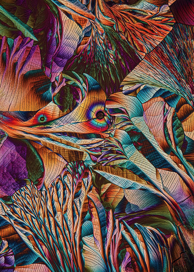 Colorful Abstract Microscopic Crystal Formation