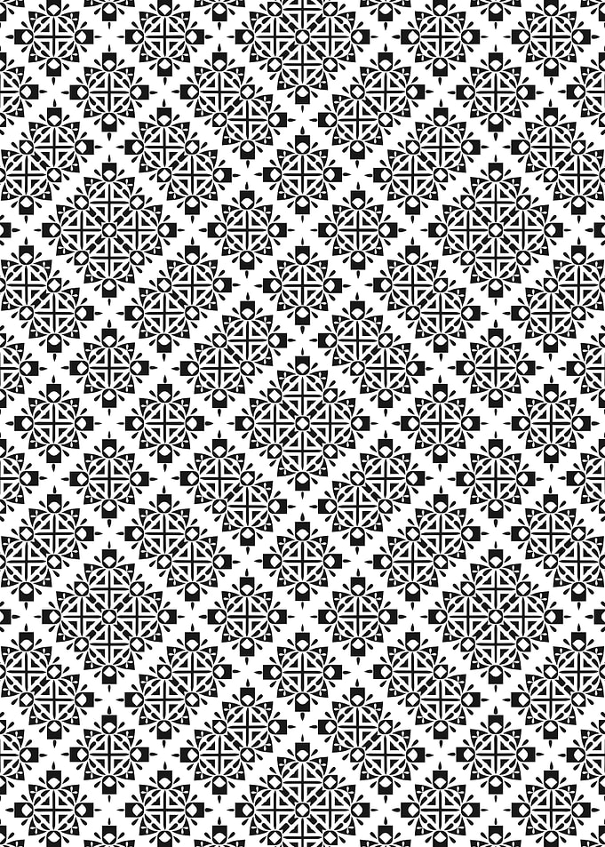 Monochromatic Kaleidoscope Diamond Pattern