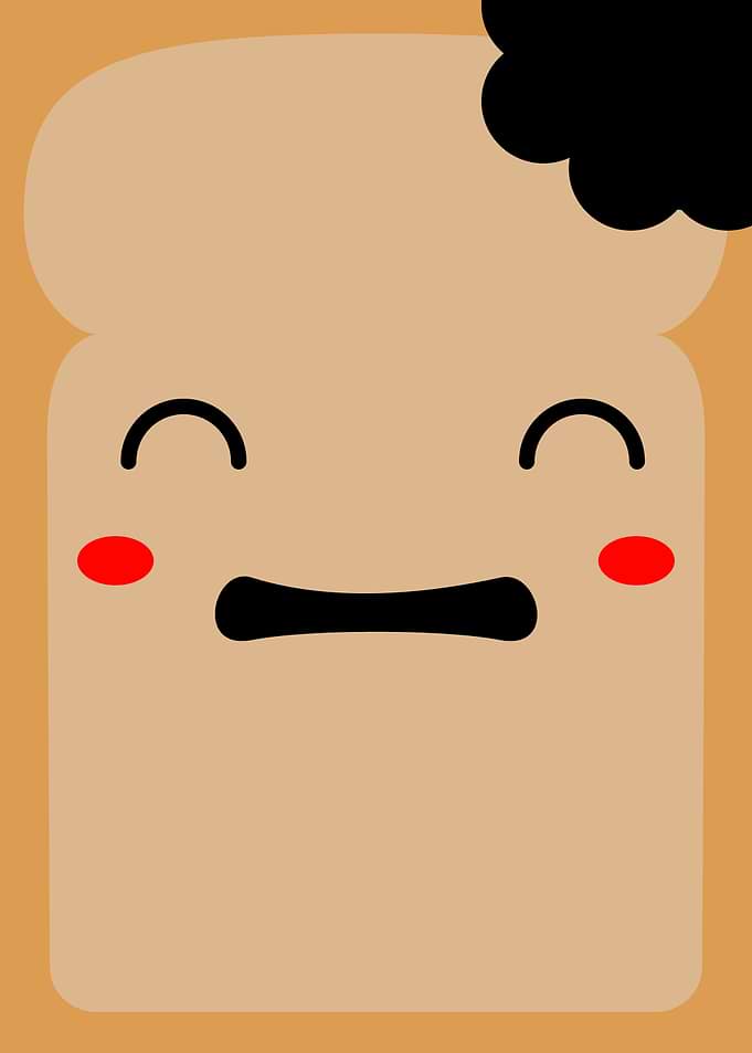 Happy Toast Cartoon