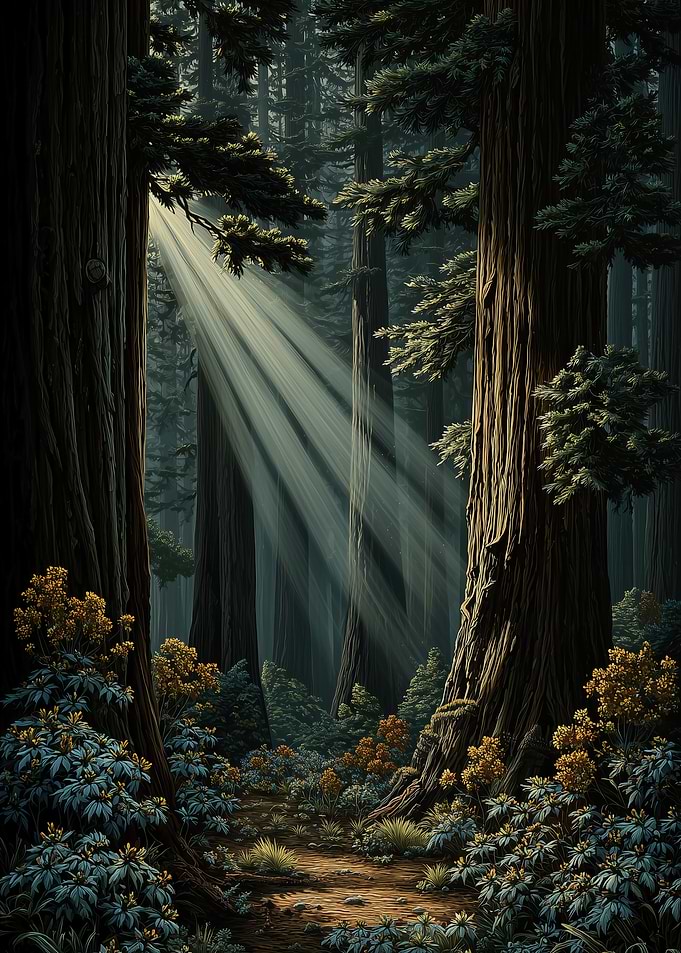 Sunlit Forest Path