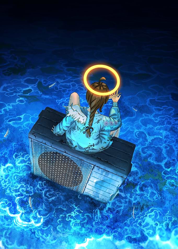 Angel on Air Conditioner in Water