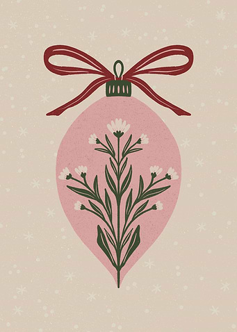 Floral Christmas Ornament Illustration