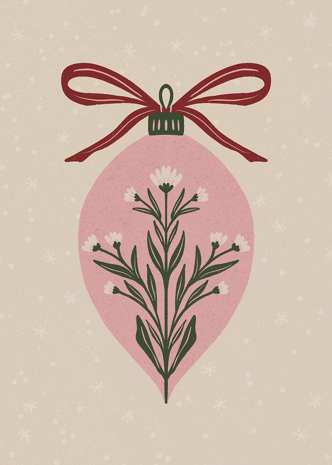 Floral Christmas Ornament Illustration