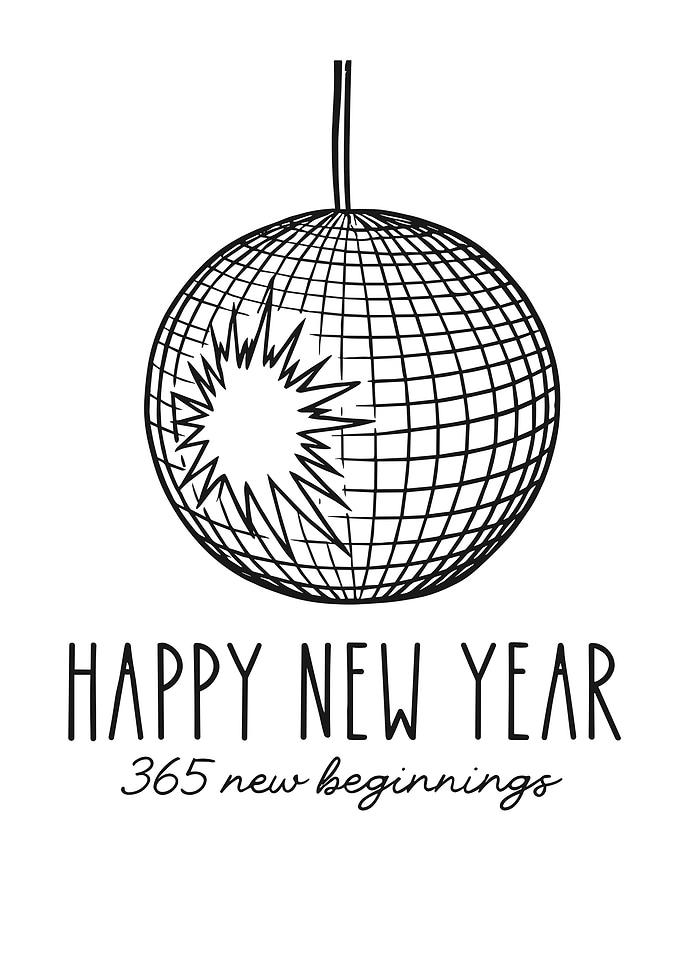 Happy New Year Disco Ball