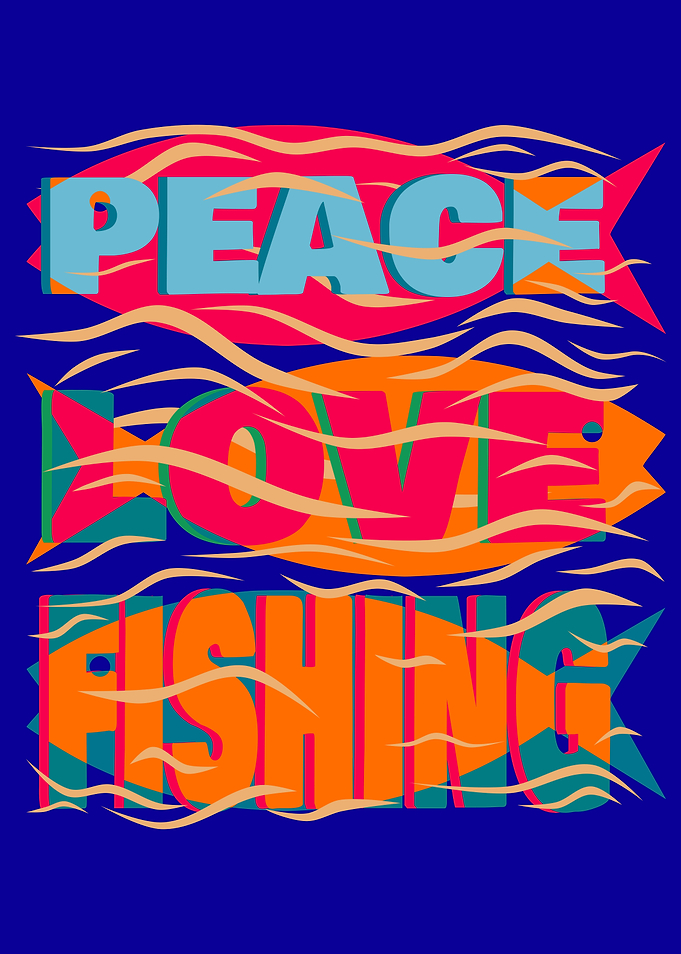 Peace Love Fishing Graphic Art