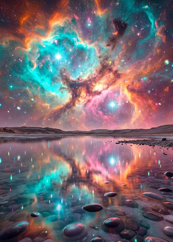 Nebula Reflection on Water