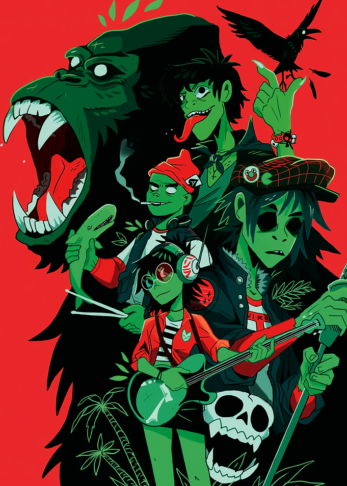 Gorillaz Band Illustration