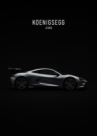Koenigsegg Jesko Silver Car Poster