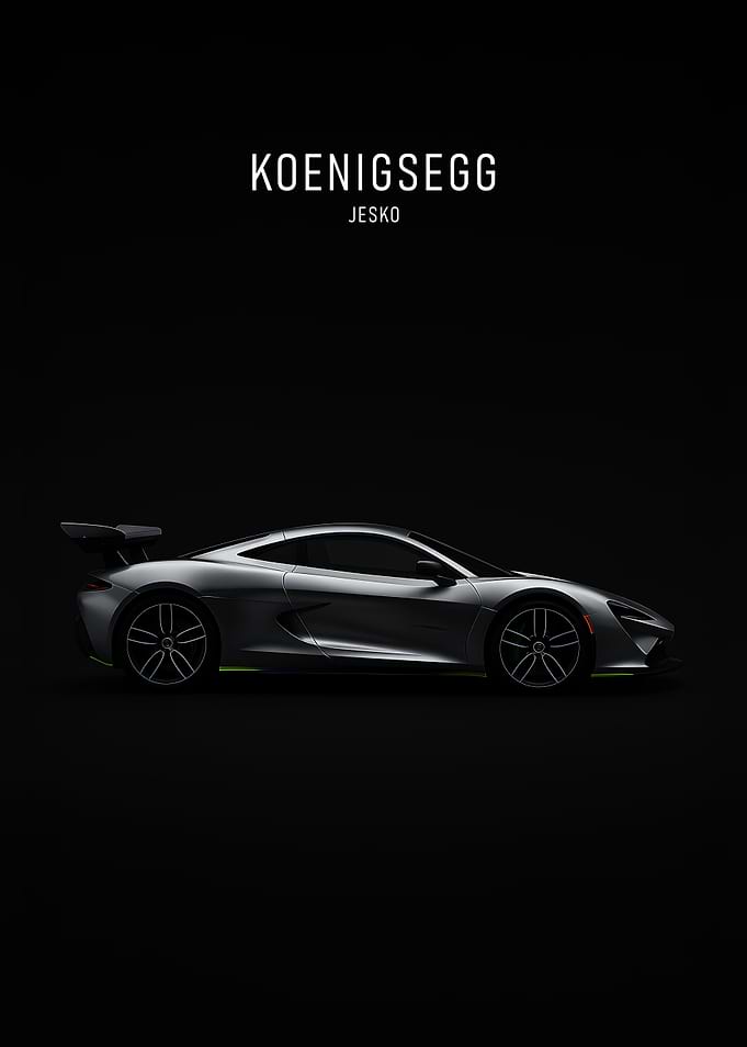 Koenigsegg Jesko Silver Car Poster