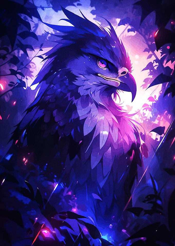Majestic Purple Eagle Forest