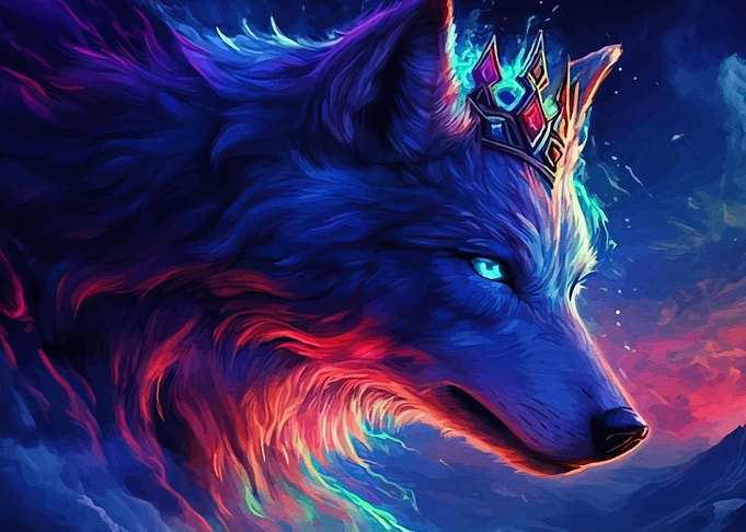 Neon Wolf King