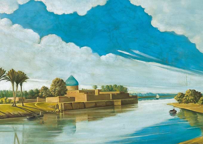 River Landscape with Fortified Building