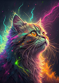 Colorful Cat Portrait