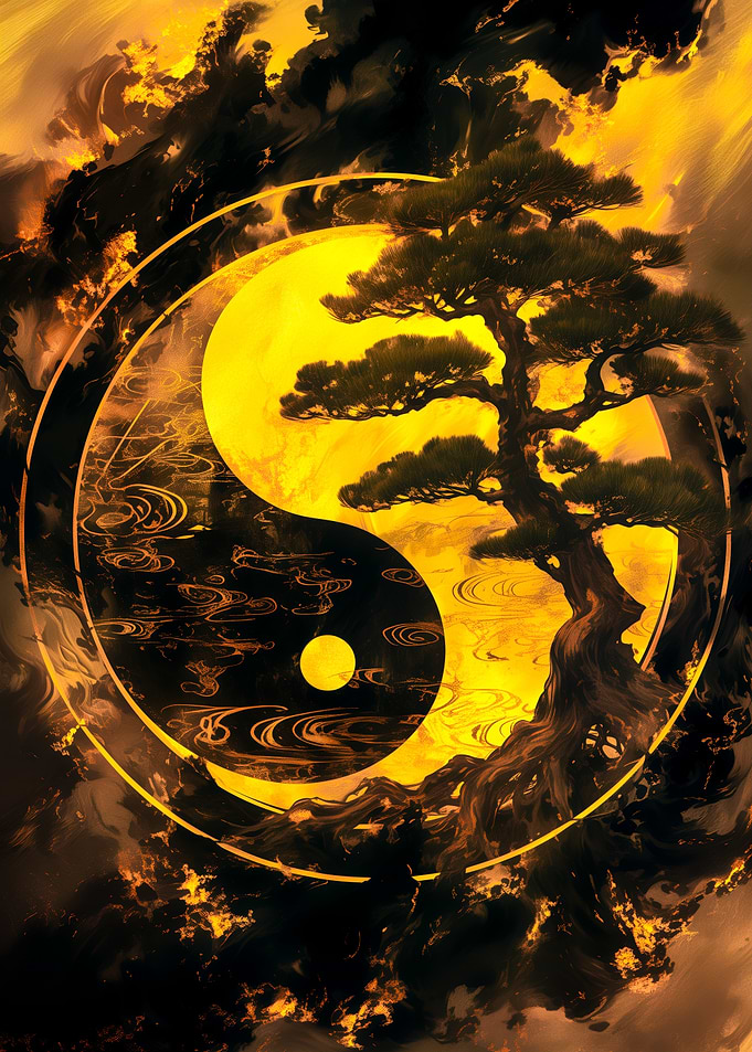Yin Yang Tree Digital Art