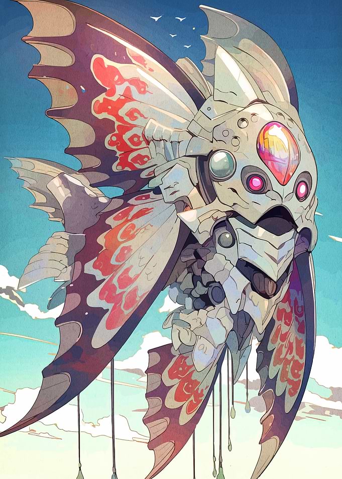Mechanical Fish in Sky