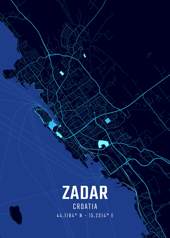 Zadar Midnight City Map