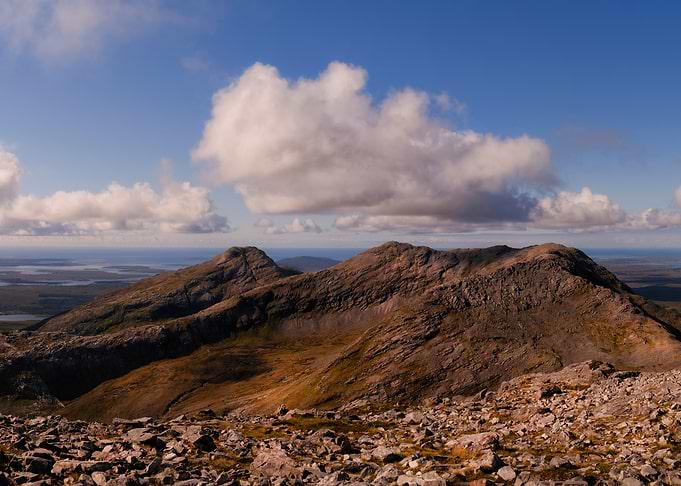 Twelve Bens summits of Derryclare Horseshoe, Connemara, galway, Ireland