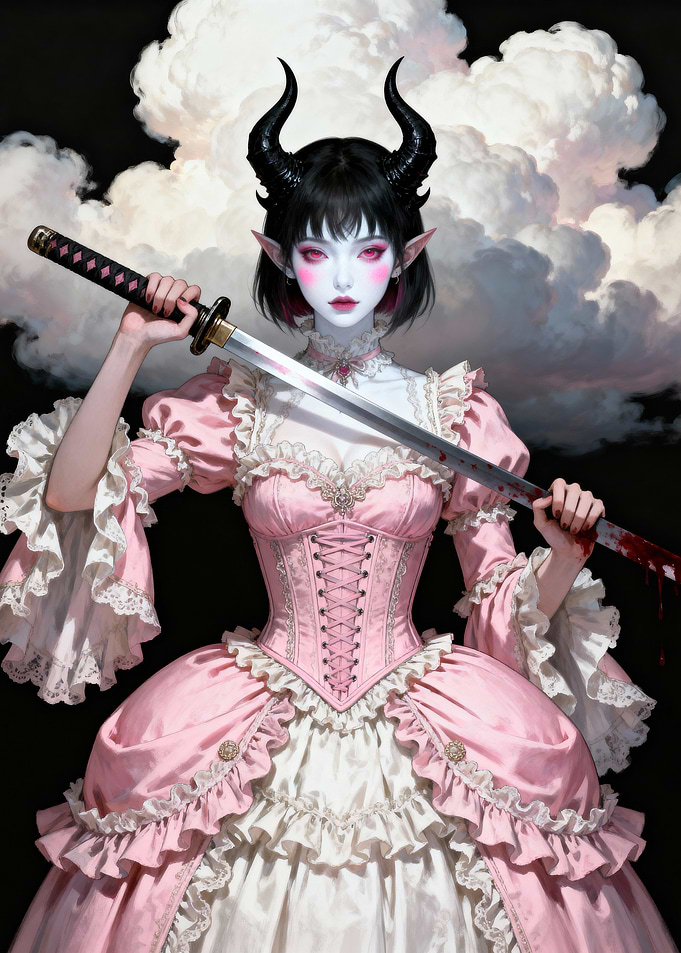 Demon Girl with Katana