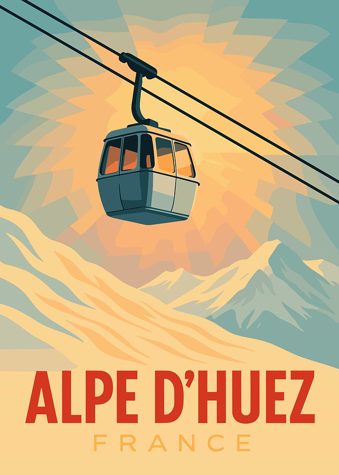 Alpe d'Huez France Ski Resort Poster