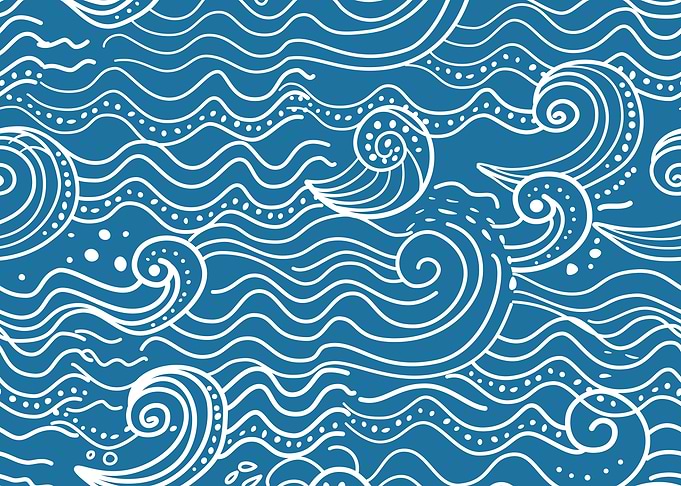 Blue and White Summer Ocean Waves
