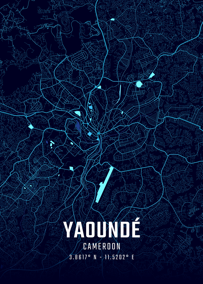 Yaoundé Midnight City Map