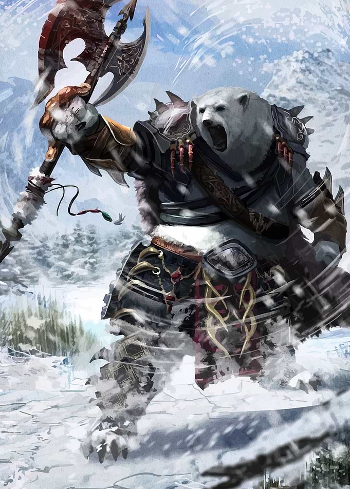 Polar Bear Warrior with Axe