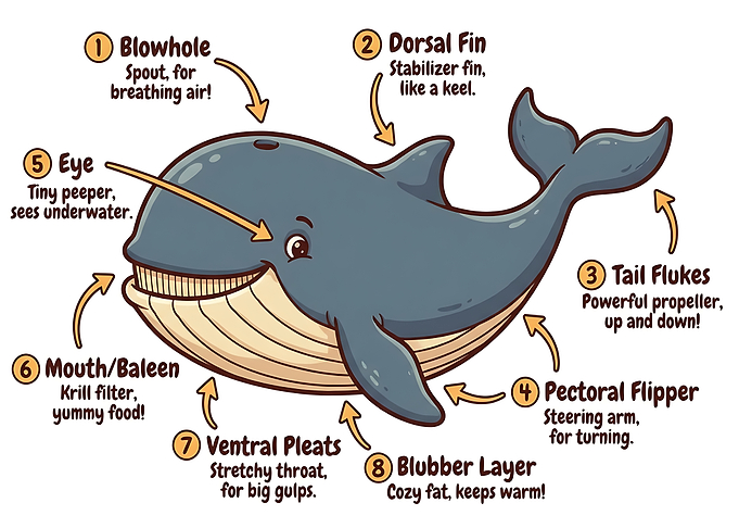 Cartoon Whale Anatomy